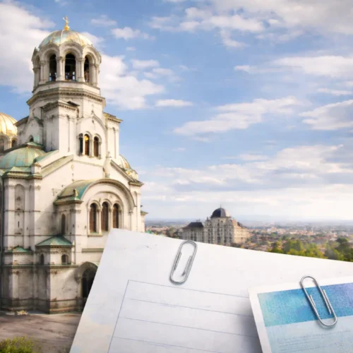 Sofia, Bulgaria skyline with Alexander Nevsky Cathedral used for Bulgaria student visa requirements guide