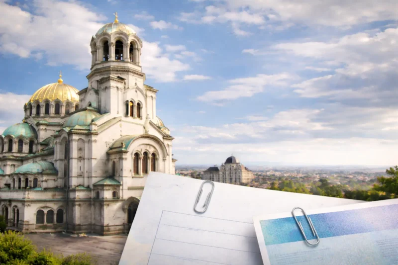 Sofia, Bulgaria skyline with Alexander Nevsky Cathedral used for Bulgaria student visa requirements guide