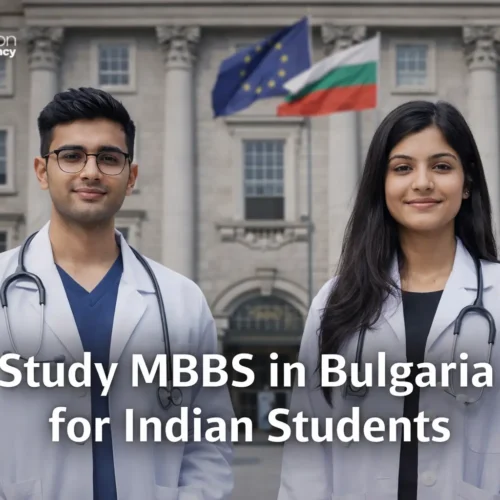 study-mbbs-in-bulgaria-for-indian-students Indian medical students studying MBBS in Bulgaria at European medical university campus