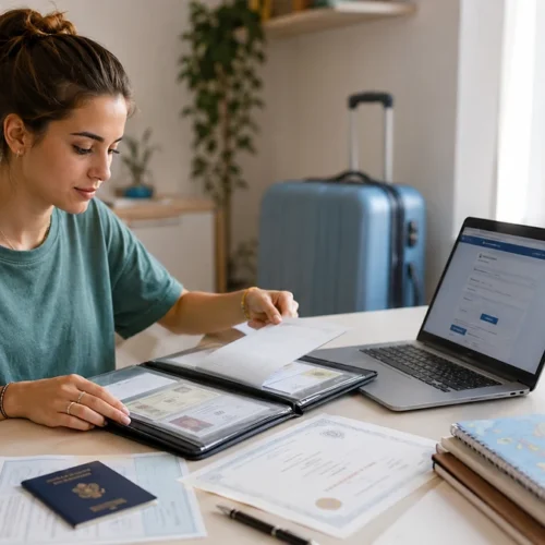 Studentessa italiana prepara diploma, documenti scolastici e candidatura per l'ammissione a Fisioterapia in Bulgaria.