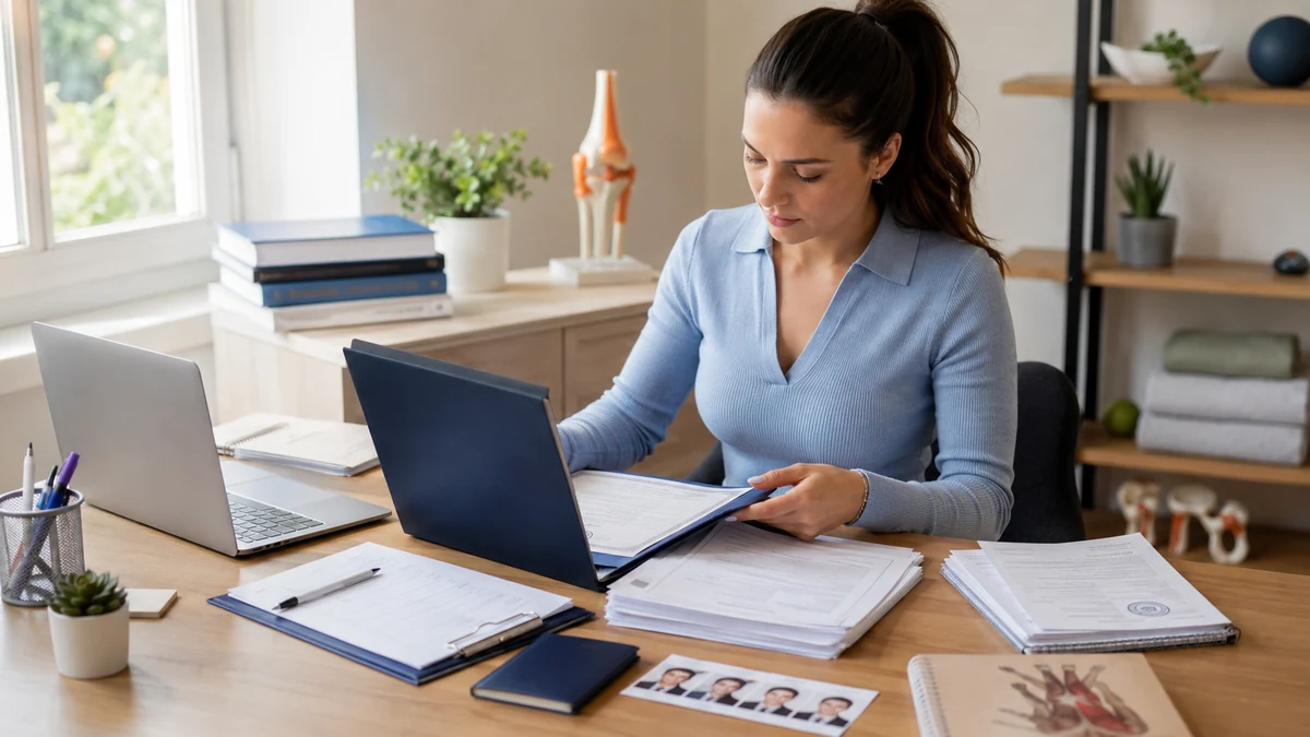 Physiotherapy Degree Recognition in the UK and Ireland 1 Physiotherapy graduate reviewing degree certificates, clinical placement records and registration documents for HCPC and CORU.